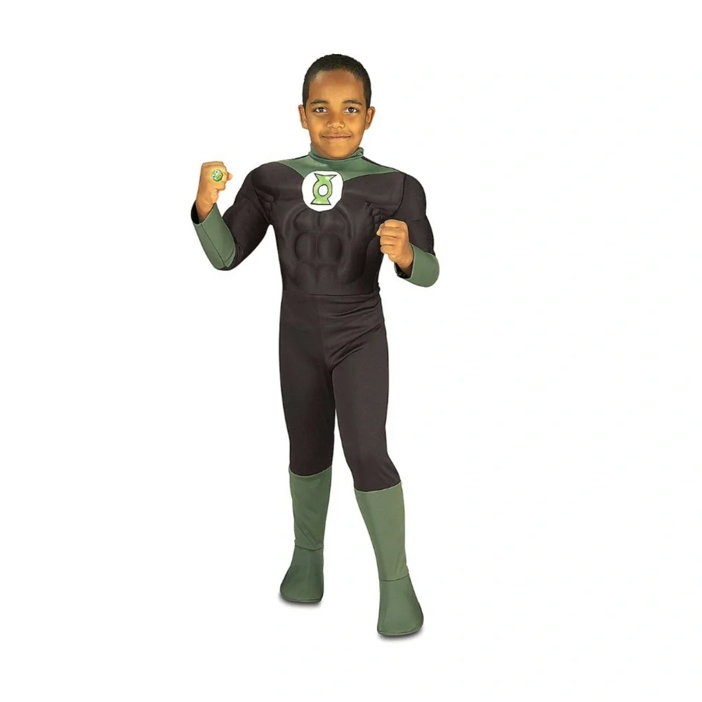 Rubie’s Green Lantern Black Muscle Chest Dress Up Set Costume Size Toddler 2T
